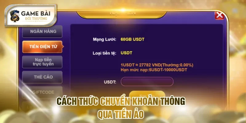 Cách thức chuyển khoản thông qua tiền ảo